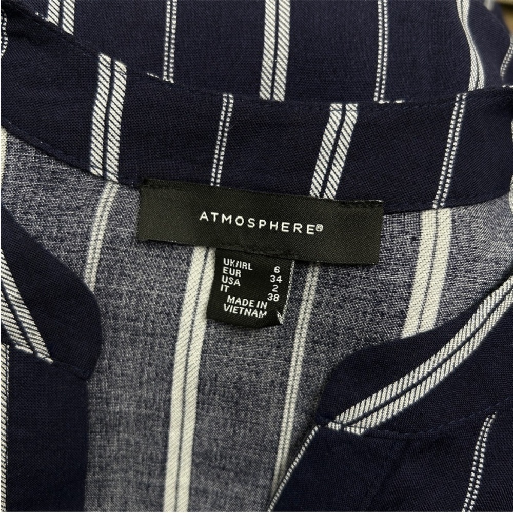 ATMOSPHERE Blue White Striped Dress - Picture 6 of 10